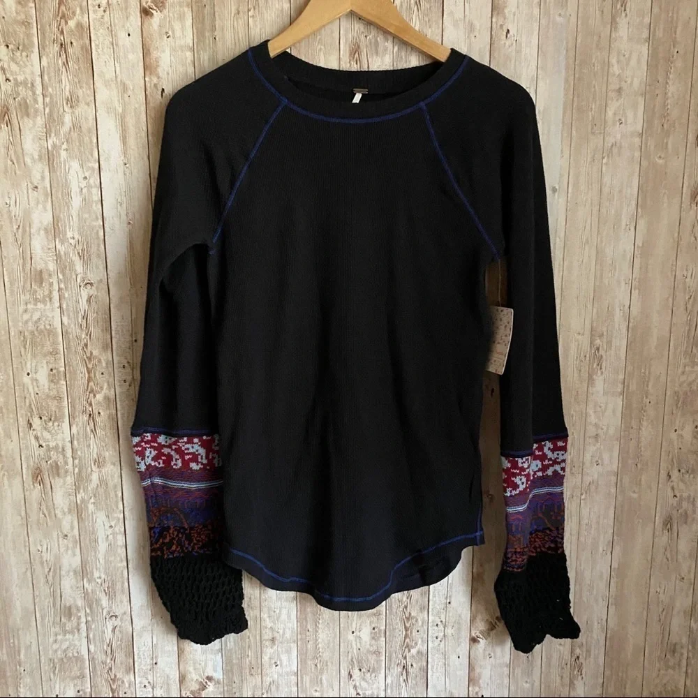 Free People In the‎ Mix Thermal Cuff Long Sleeve Top